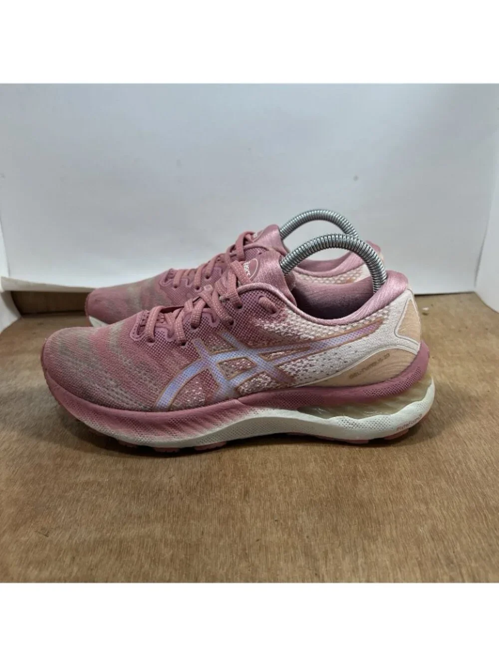 Asics Gel Nimbus 23 Shoes Women Size 8.5 Pink White Athletic Trainers Sneakers